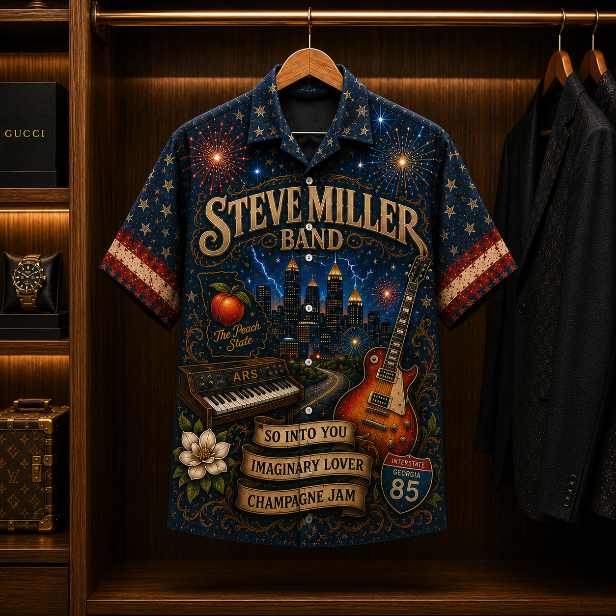 Steve Miller Band Hawaiian Shirt - Classic Rock All Over Print AOP Button Up Shirt for Steve Miller Band Fans