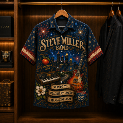 Steve Miller Band Hawaiian Shirt - Classic Rock All Over Print AOP Button Up Shirt for Steve Miller Band Fans