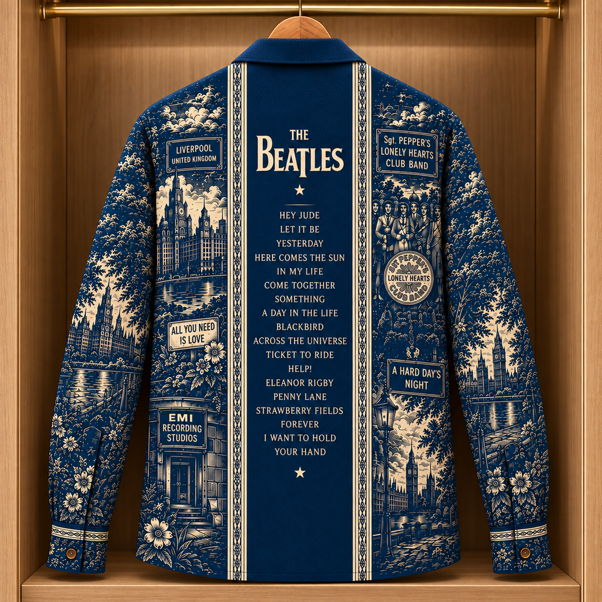 The Beatles Long Sleeve Shirt – Abbey Road, Penny Lane & Sgt. Pepper Vintage Button Up, Retro Liverpool Rock Band Shirt, Beatles Fan Gift