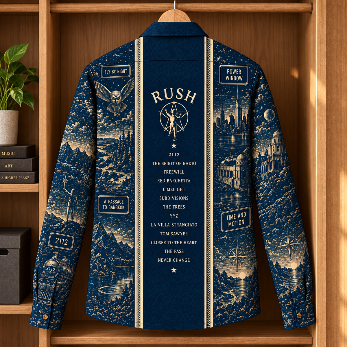 Rush Long Sleeve Shirt – 2112, Moving Pictures & Clockwork Angels Vintage Button Up, Progressive Rock Band Shirt, Rush Fan Gift