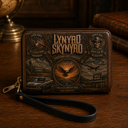 Lynyrd Skynyrd Handbag, Tote Bag and Wallet Set, Free Bird Southern Rock Accessories, Classic Music Fan Gift