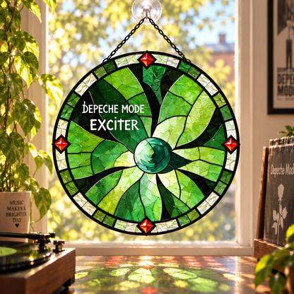 Depeche Mode Suncatcher, 9 Album Stained Glass Window Hanging, Violator Ultra Music for the Masses Gothic Synth Pop Gift