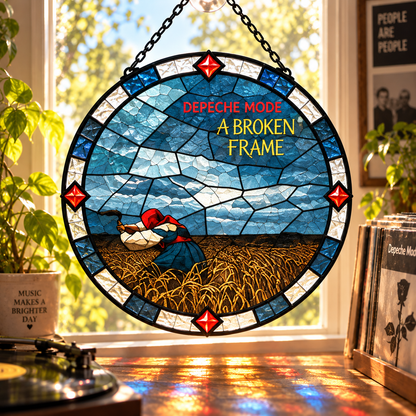Depeche Mode Suncatcher, 9 Album Stained Glass Window Hanging, Violator Ultra Music for the Masses Gothic Synth Pop Gift