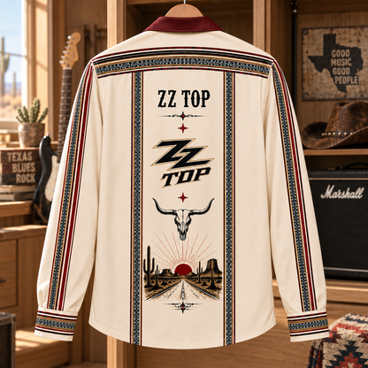 ZZ Top Long Sleeve Shirt – Sharp Dressed Man Vintage Button Up, Texas Blues Rock Hot Rod Shirt, Classic Rock Fan Gift