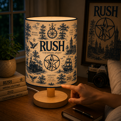 Rush Fabric Table Lamp – Music Room Decor Wooden Bedside Lamp Gift