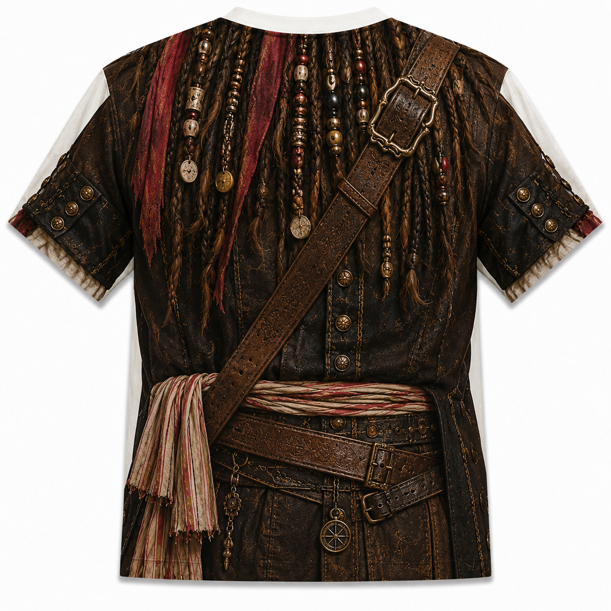 Pirate Captain 3D All Over Print T-Shirt – Jack Sparrow Inspired Costume Shirt, Caribbean Pirate Cosplay Graphic Tee, Halloween & Cruise Vacation Gift