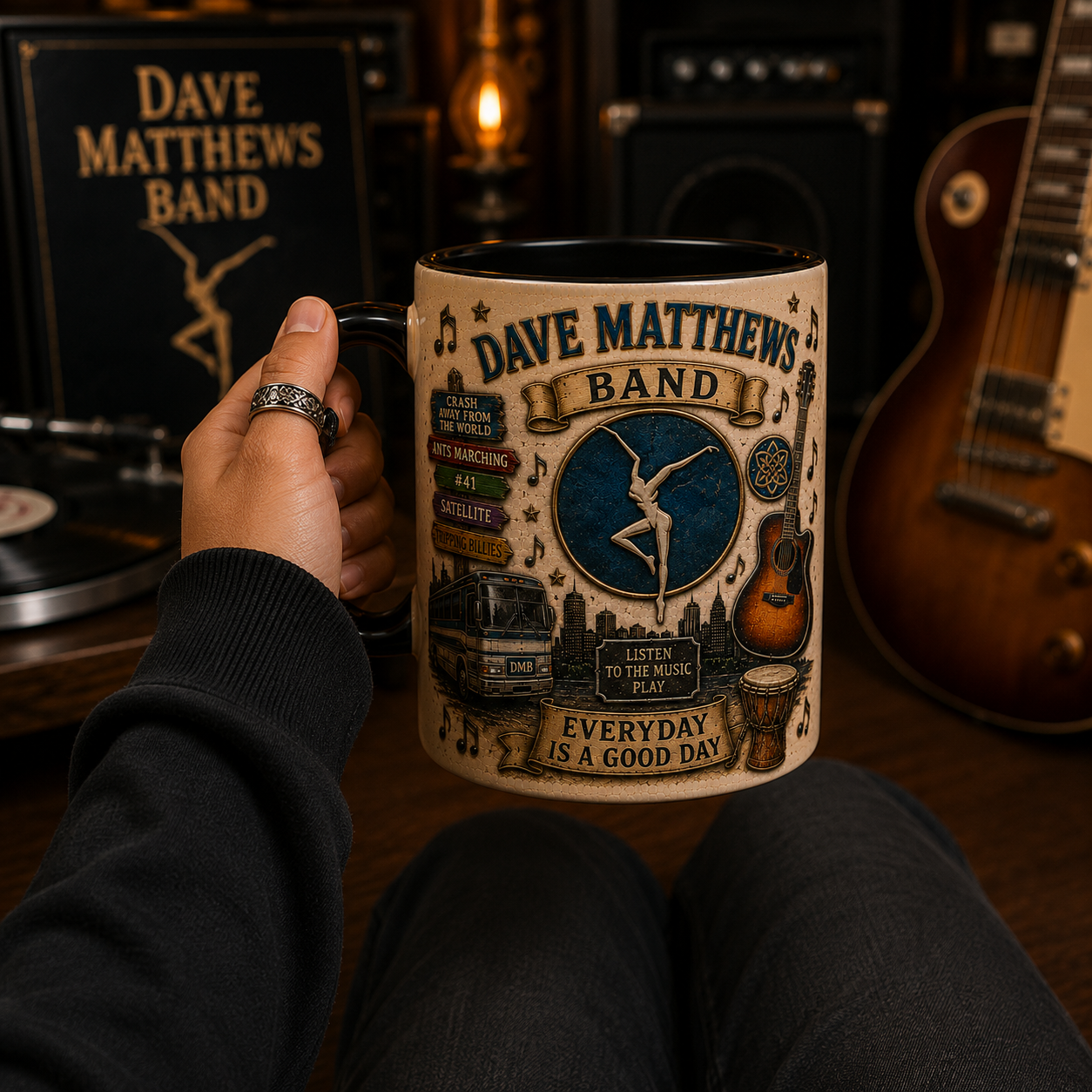 Dave Matthews Band Mug – DMB Fire Dancer Coffee Cup, Classic Rock Music Gift for Fans