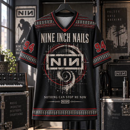 Nine Inch Nails Jersey, NIN 1994 Industrial Rock Graphic Shirt, Alternative Metal Band Jersey Gift