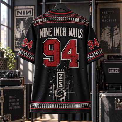 Nine Inch Nails Jersey, NIN 1994 Industrial Rock Graphic Shirt, Alternative Metal Band Jersey Gift