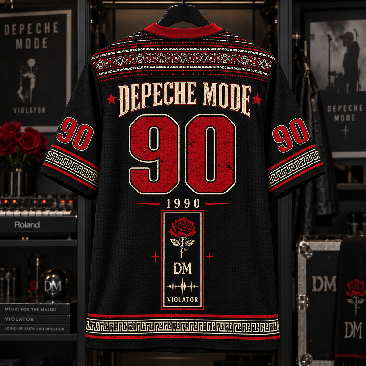 Depeche Mode Jersey, Enjoy the Silence Rose Graphic Shirt, Violator Synth Pop Band Jersey Gift