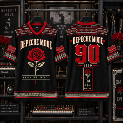 Depeche Mode Jersey, Enjoy the Silence Rose Graphic Shirt, Violator Synth Pop Band Jersey Gift