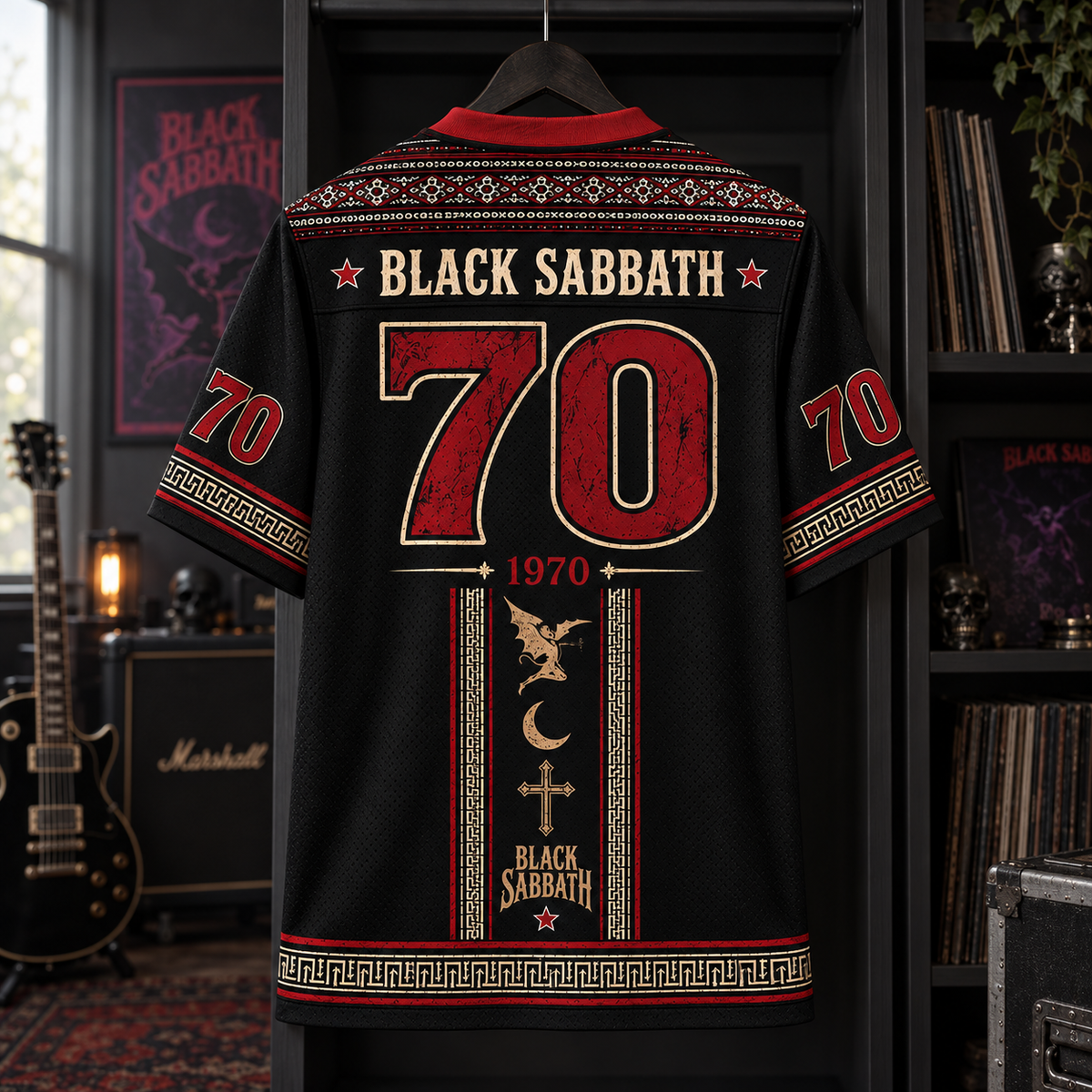 Black Sabbath Jersey, Master of Reality Demon Graphic Shirt, Vintage Heavy Metal Band Jersey Gift
