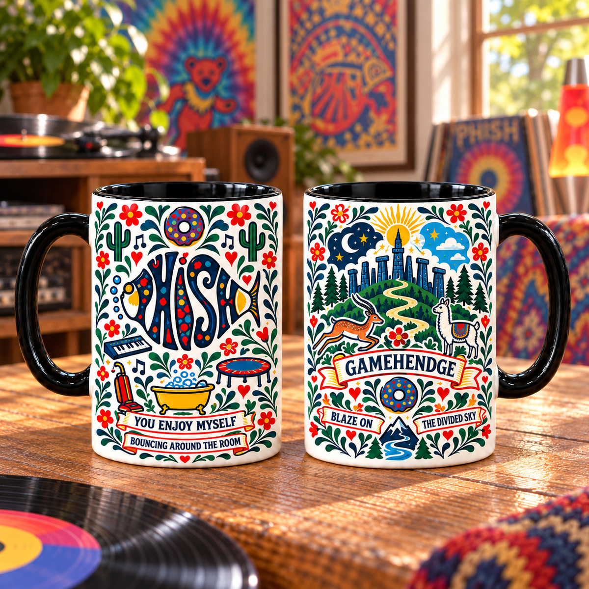 Phish Nordic Folk Mug, Gamehendge You Enjoy Myself Coffee Cup, Bouncing Around the Room Jam Band Gift