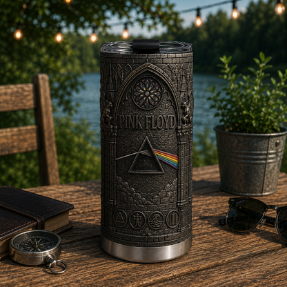 Pink Floyd 3D Printed Stainless Steel Tumbler, Dark Side of the Moon Gothic Rock Travel Cup, Music Fan Gift