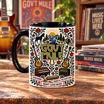 Gov’t Mule Nordic Folk Mug, Soulshine & Banks of the Deep End Coffee Cup, Southern Rock Jam Band Gift