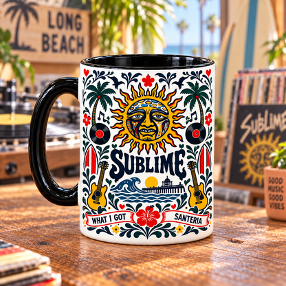 Sublime Nordic Folk Mug, What I Got Santeria Doin’ Time Coffee Cup, Long Beach Ska Punk Music Gift