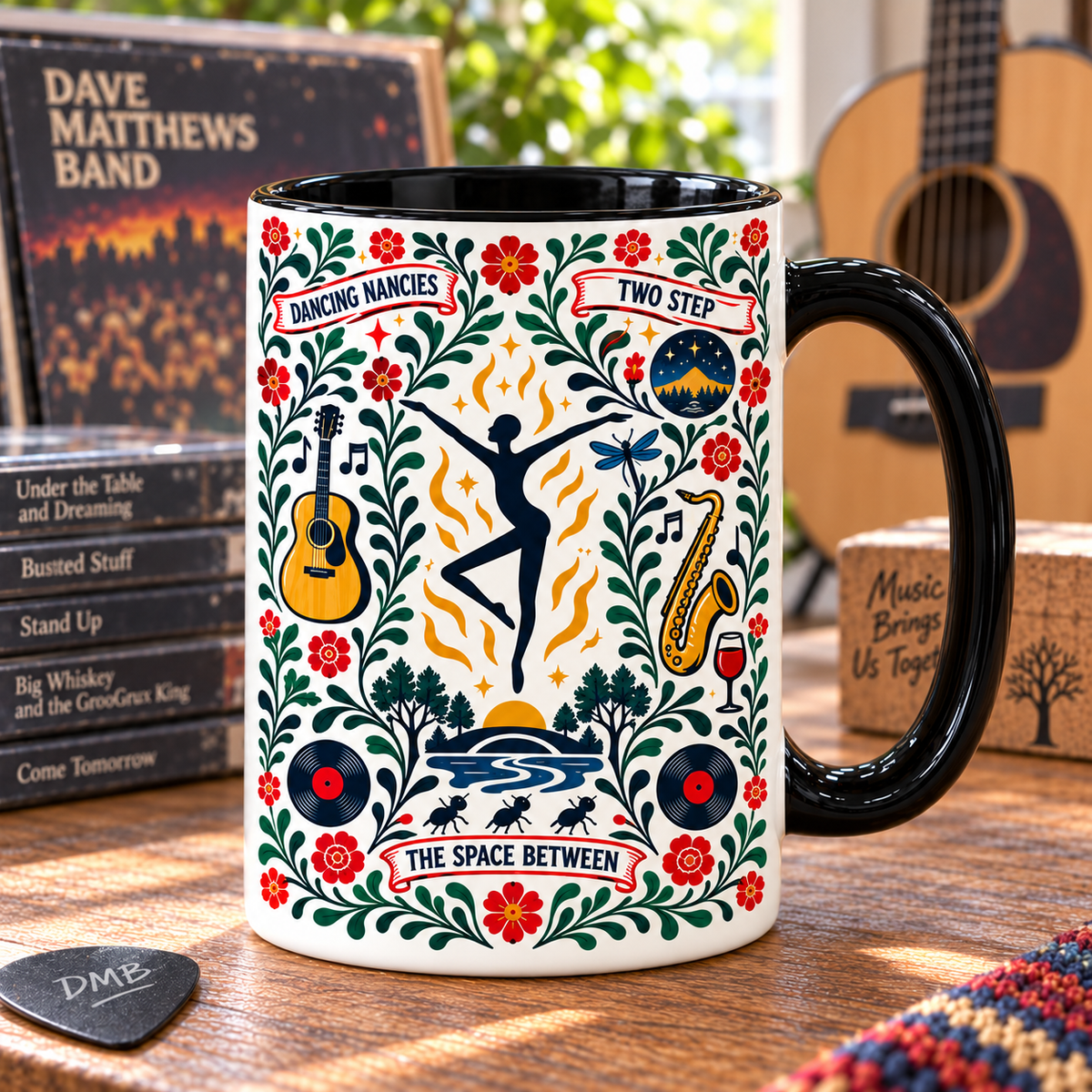 Dave Matthews Band Nordic Folk Mug, Crash Into Me Satellite Ants Marching Coffee Cup, DMB Music Lover Gift