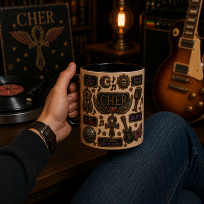 Cher Mug – Believe & If I Could Turn Back Time Ceramic Coffee Mug, Goddess of Pop Gift