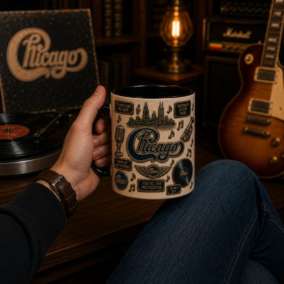 Chicago Band Mug – You're the Inspiration & Saturday in the Park Ceramic Coffee Mug Gift