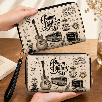 The Allman Brothers Band Handbag, Tote Bag and Wallet Set, Southern Rock Vintage Music Accessories, Allman Brothers Fan Gift