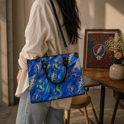 Grateful Dead Dancing Bears Handbag, Tote Bag and Wallet Set, Classic Rock Accessories, Music Lover Gift