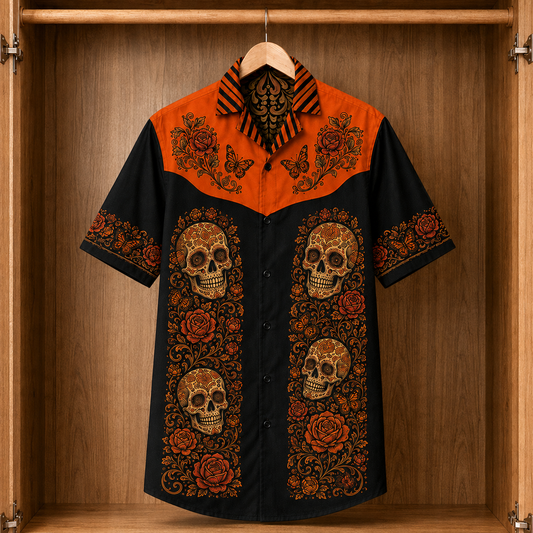 Dancing Skeleton Couple Hawaiian Shirt – Day of the Dead Mexican Shirt