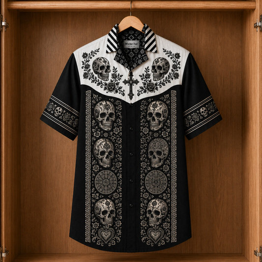 La Catrina Day of the Dead Shirt – Gothic Sugar Skull Mexican Hawaiian Shirt
