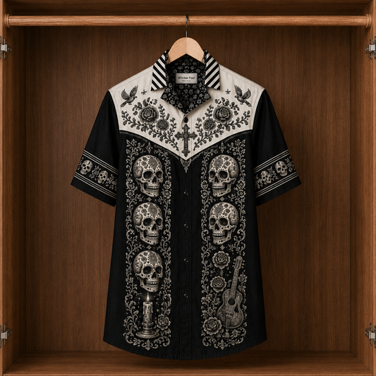 Mariachi Skeleton Day of the Dead Shirt – Mexican Sugar Skull Hawaiian Shirt