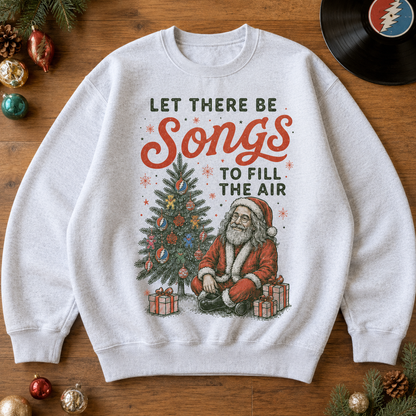 Jerry Garcia Christmas Sweatshirt – Let There Be Songs Holiday Sweater, Grateful Dead Santa Deadhead Gift