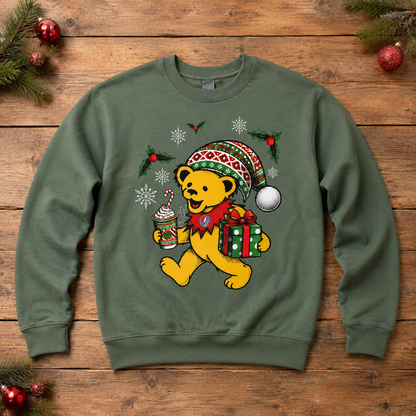 Festive Grateful Dead Bear Christmas Sweater – Rock Holiday Apparel