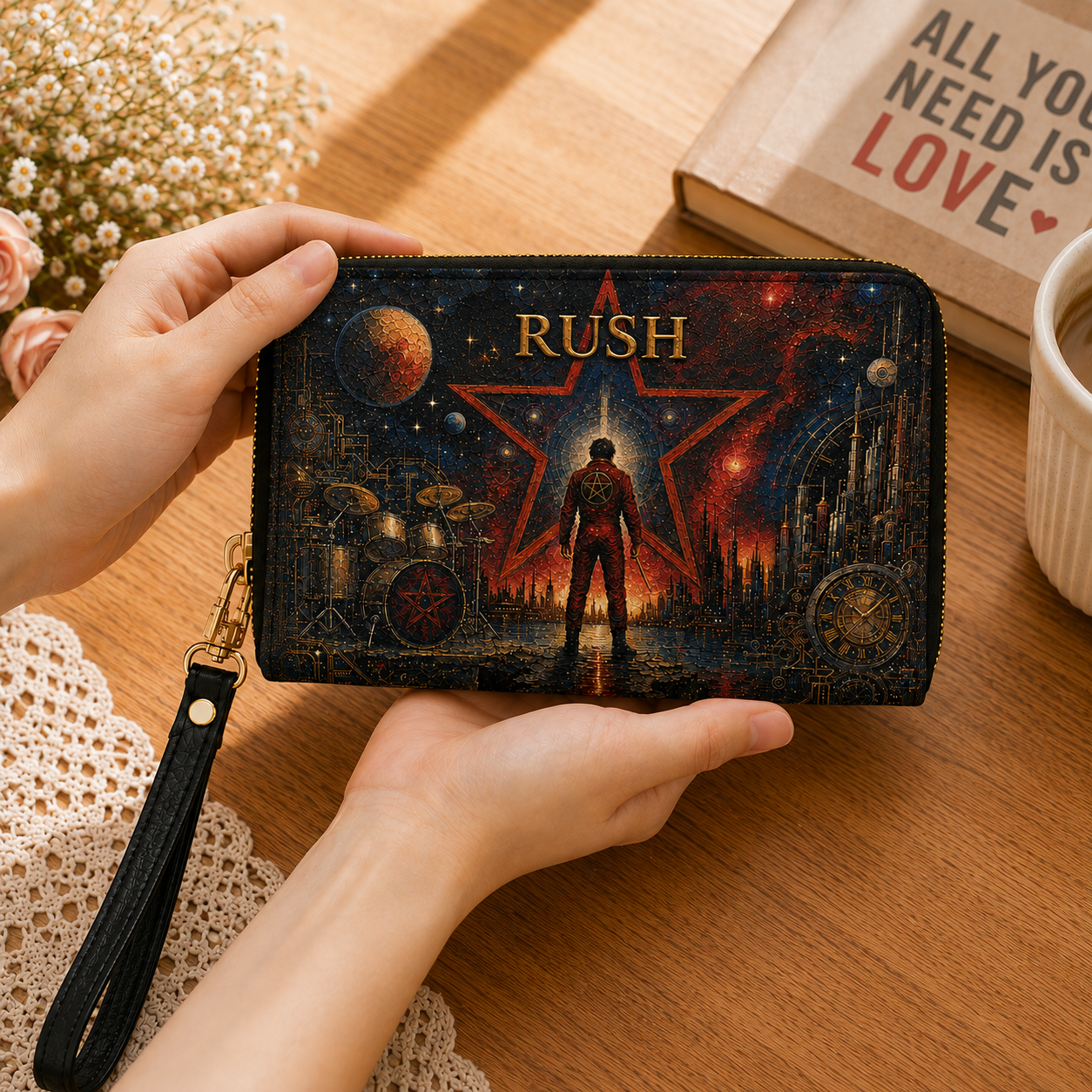 Rush Leather Handbag, Totebag and Wallet – 2112 Starman Tote Purse, Progressive Rock Music Gift for Women