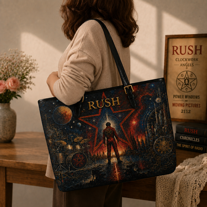 Rush Leather Handbag, Totebag and Wallet – 2112 Starman Tote Purse, Progressive Rock Music Gift for Women