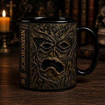 Necronomicon Evil Dead Black Accent Mug, Book of the Dead Horror Coffee Mug, Sam Raimi Horror Fan Gift, Halloween Mug