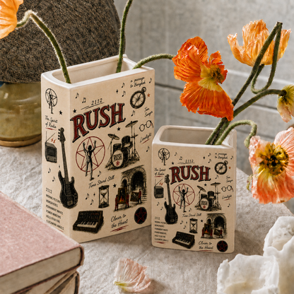 Rush Book Vase, 2112 Book Shaped Vase, Ceramic Flower Vase, Progressive Rock Bookshelf Decor, Moving Pictures Gift, Rush Fan Gift