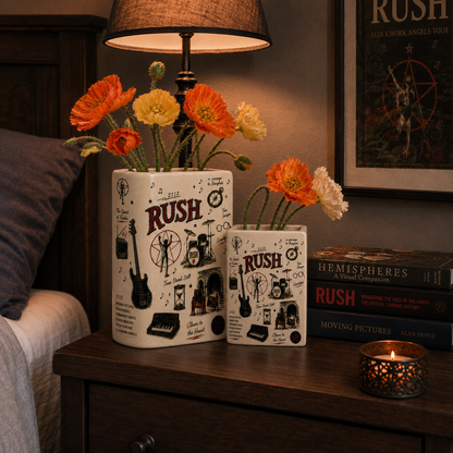 Rush Book Vase, 2112 Book Shaped Vase, Ceramic Flower Vase, Progressive Rock Bookshelf Decor, Moving Pictures Gift, Rush Fan Gift