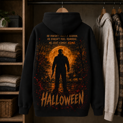 Halloween Michael Myers Hoodie, Slasher Horror Pullover Sweatshirt, The Shape Graphic Hoodie, Gothic Halloween Apparel, Gift for Horror Movie Fans