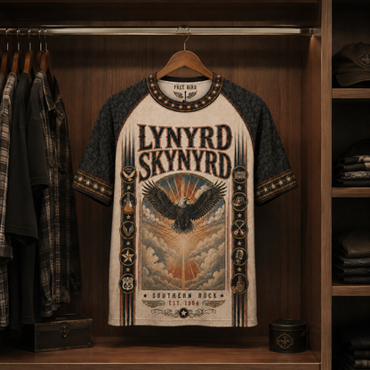 Lynyrd Skynyrd T-Shirt, Southern Rock Eagle Graphic Tee, Free Bird Vintage Band Shirt