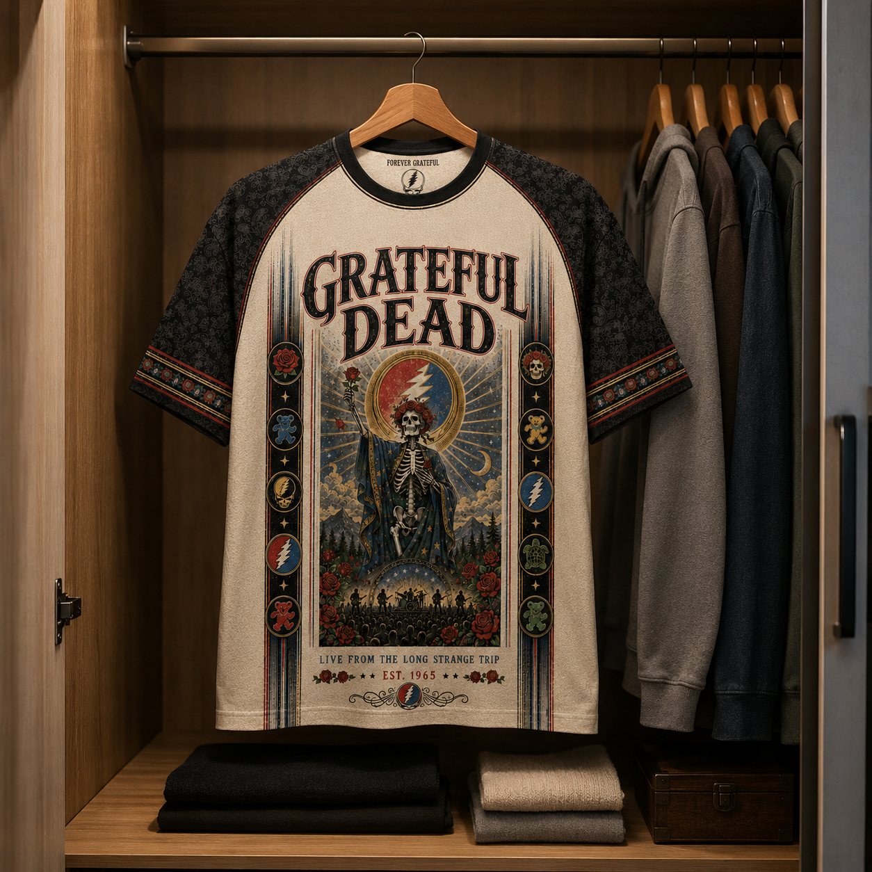 Grateful Dead T-Shirt, Steal Your Face Tee, Classic Rock Band Tee, Concert Gift, Gift for Grateful Dead Fans