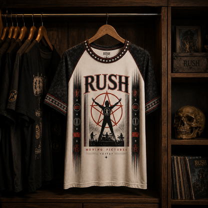 Rush T-Shirt, 2112 Moving Pictures Graphic Tee, Progressive Rock Band Shirt, Vintage All Over Print Music Fan Gift