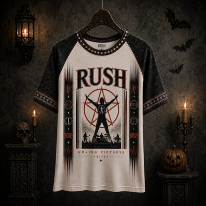 Rush T-Shirt, 2112 Moving Pictures Graphic Tee, Progressive Rock Band Shirt, Vintage All Over Print Music Fan Gift