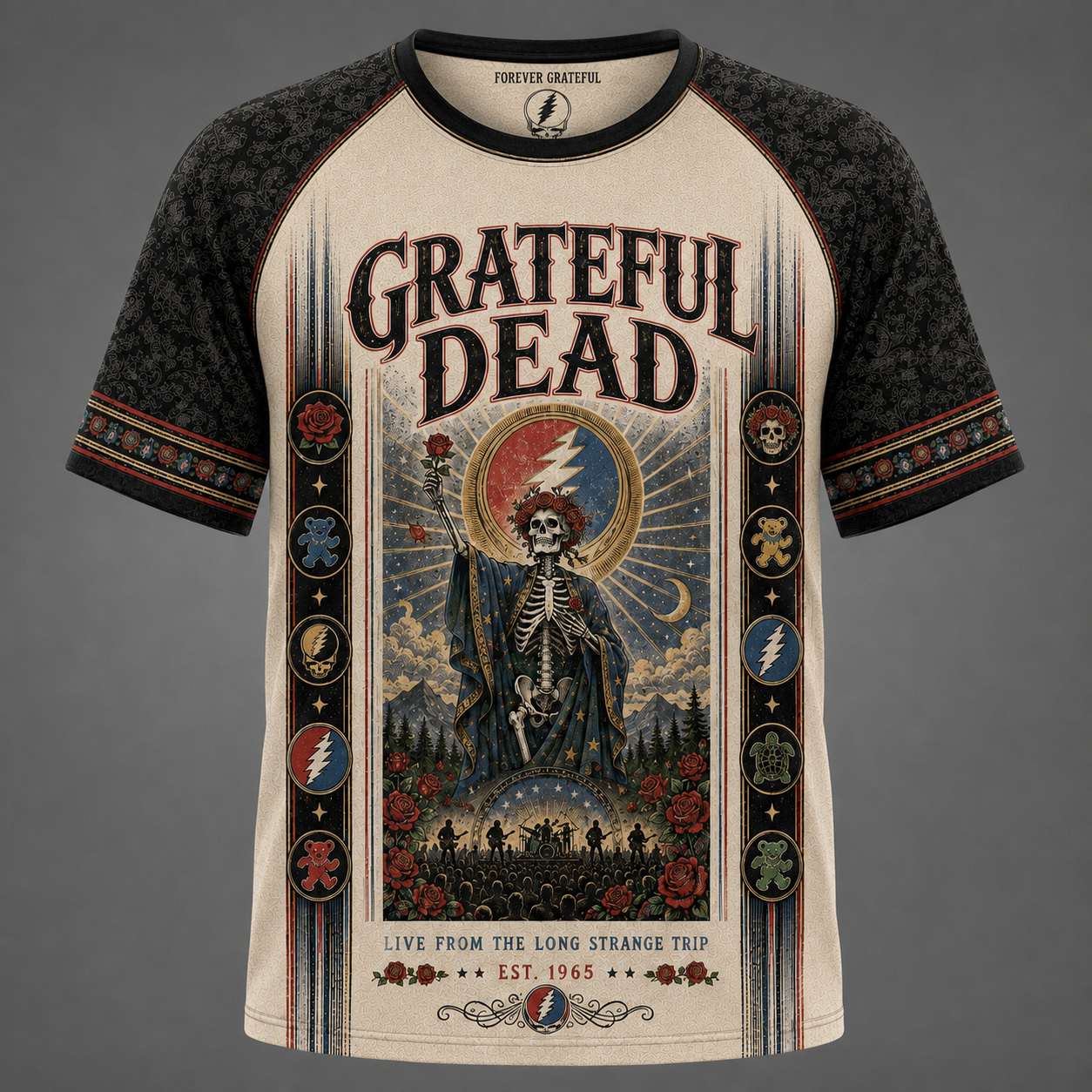 Grateful Dead T-Shirt, Steal Your Face Tee, Classic Rock Band Tee, Concert Gift, Gift for Grateful Dead Fans