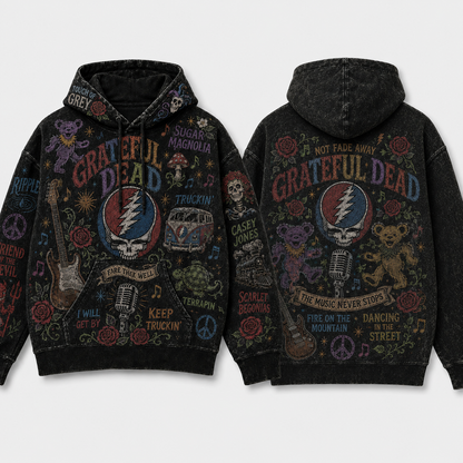 Grateful Dead Hoodie, Vintage Grateful Dead Pullover Hoodie, Chalk Art Classic Rock Sweatshirt, Steal Your Face Hoodie, Deadhead Fan Gift