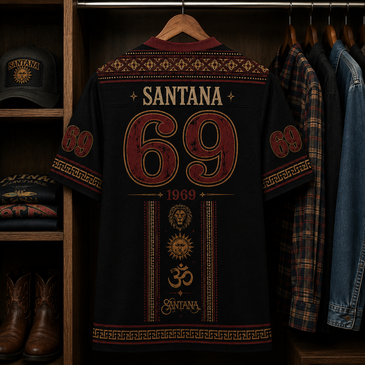 Santana Jersey, Black Magic Woman V-Neck Jersey, Unisex Music Sports Jersey