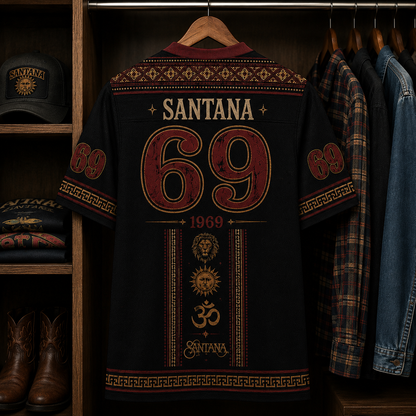 Santana Jersey, Black Magic Woman V-Neck Jersey, Unisex Music Sports Jersey