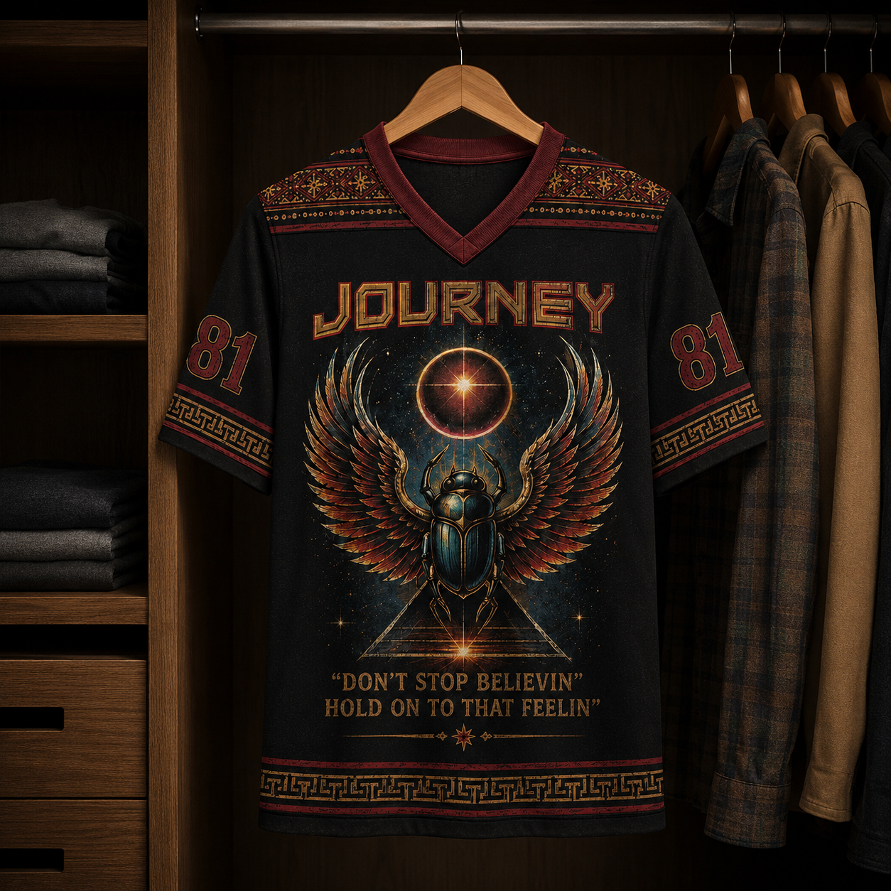 Journey Jersey, Don't Stop Believin' Jersey, Classic Arena Rock Fan Gift, Unisex Music Apparel