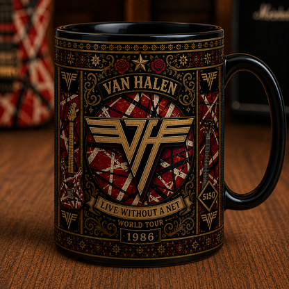 Van Halen Coffee Mug, Vintage 1978 Rock Band Mug, Retro Van Halen Fan Mug