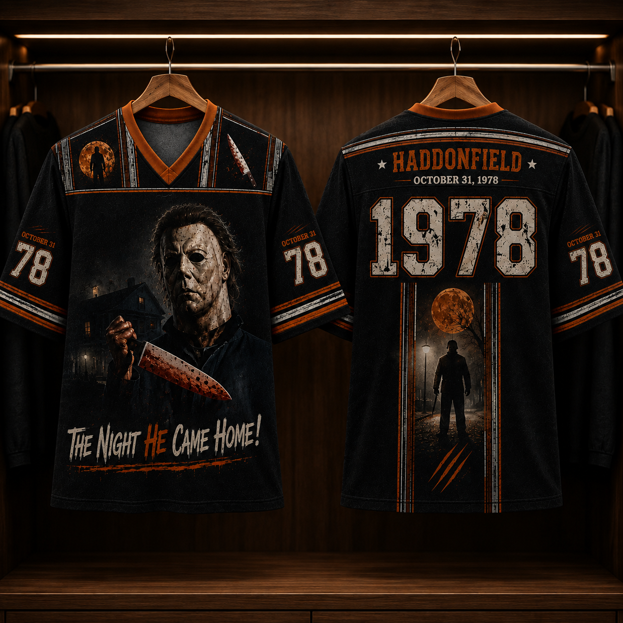 Michael Myers Jersey Shirt, Halloween Horror Movie V-Neck Jersey, October 31 1978 Slasher Shirt, Classic Horror Fan Gift