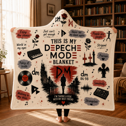 Depeche Mode Hooded Blanket, Music Band Blanket, Enjoy the Silence Personal Jesus Fan Gift