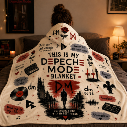 Depeche Mode Hooded Blanket, Music Band Blanket, Enjoy the Silence Personal Jesus Fan Gift