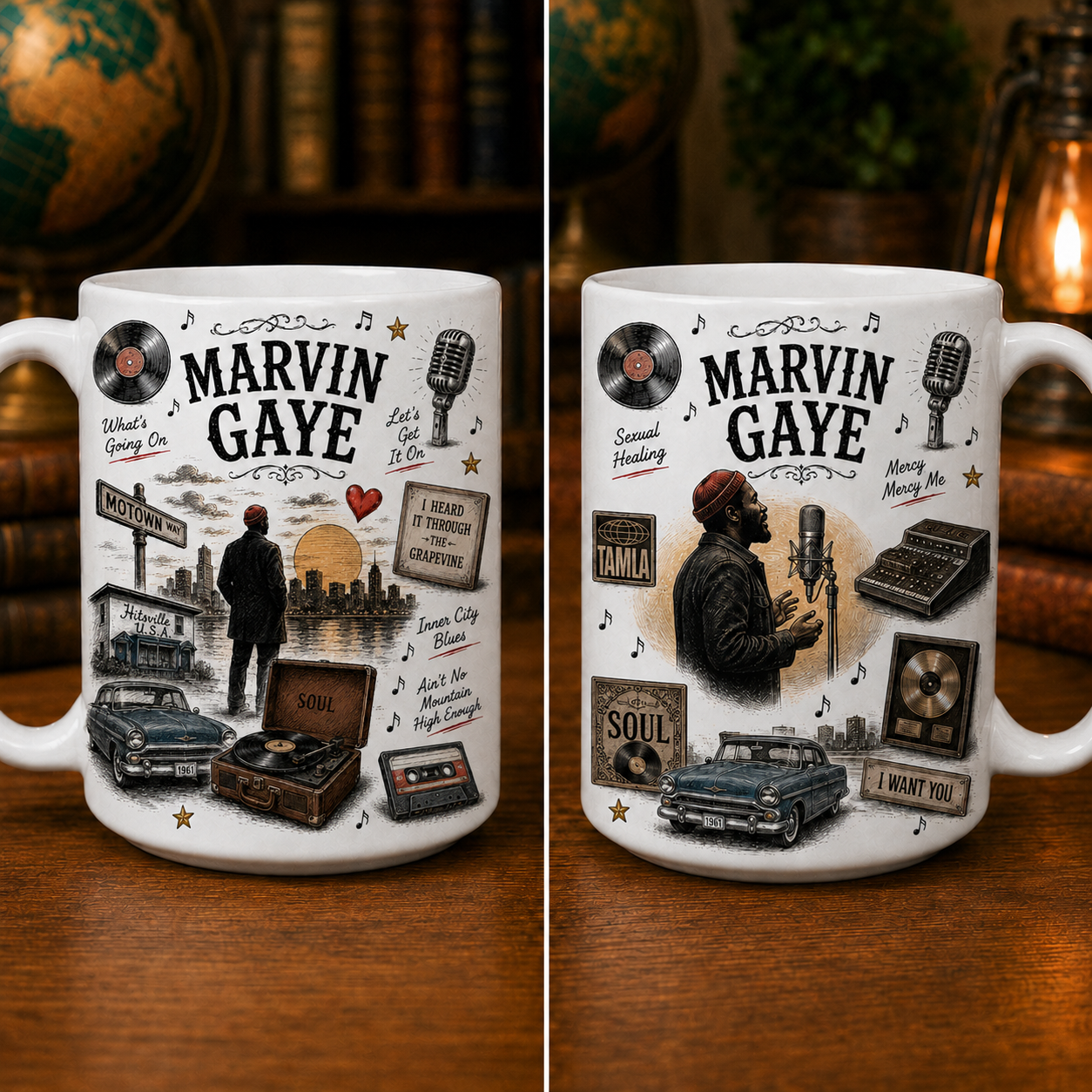 Marvin Gaye Coffee Mug, Motown Soul Gift, Vintage Music Lover Mug, Soul Music Fan Gift
